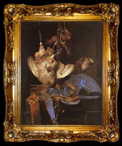 framed  Aelst, Willem van Still Life with Hunting Equipment, ta009-2